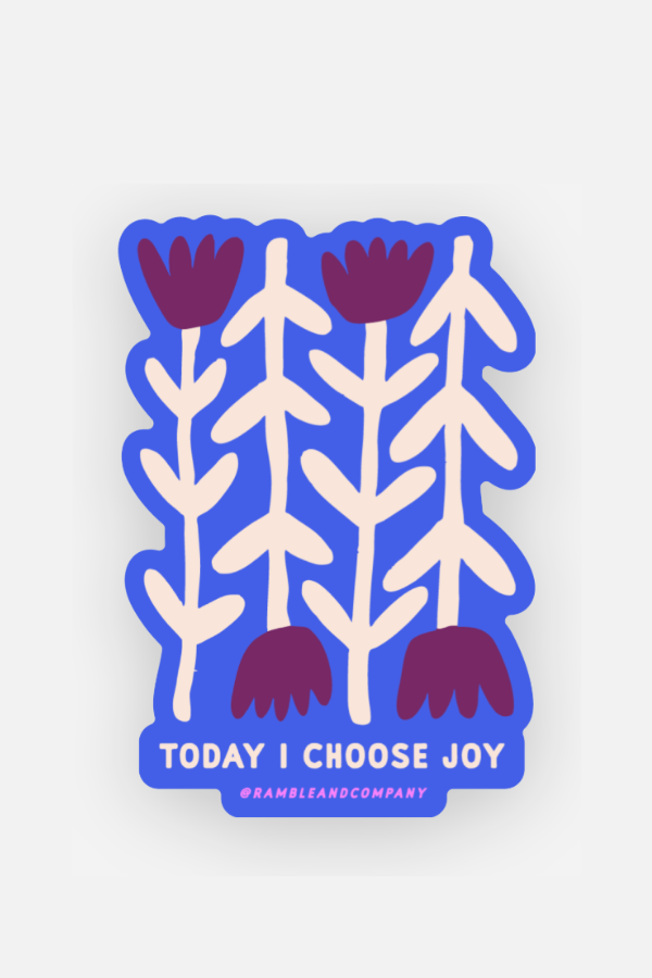 today I choose joy flower blue  | sticker