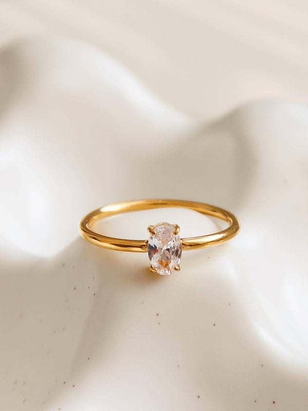 boris cz thin 18k gold | ring