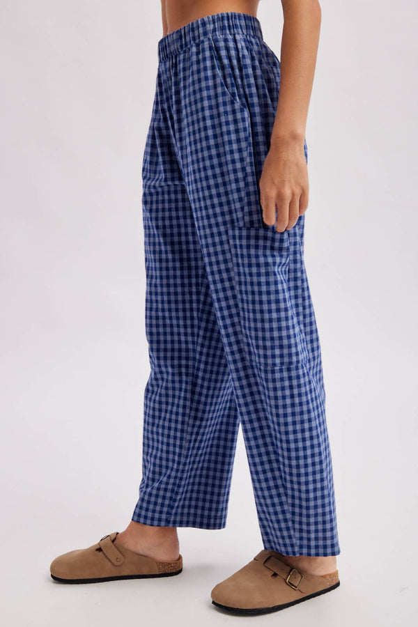 plaid patch pants | blue + navy