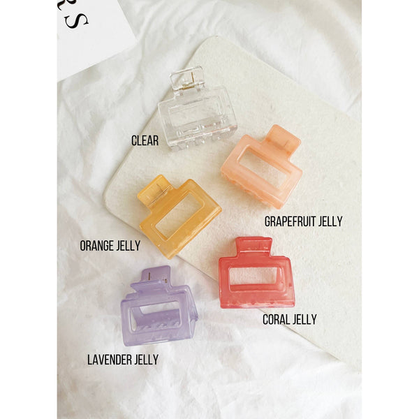 jelly hair clips | brown