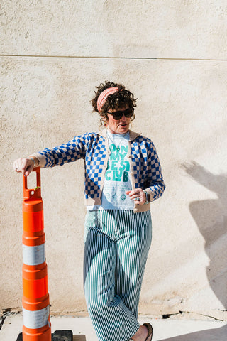 doing my best club | chambray boxy cropped tee