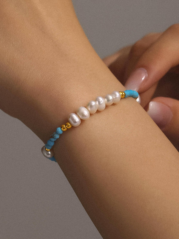 boho turquoise + pearl | bracelet