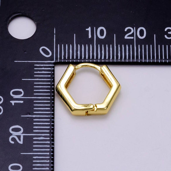 hexagon huggie hoop | gold filled