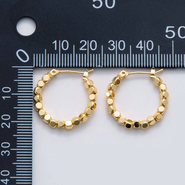 cube bead latch hoop 24k | earring