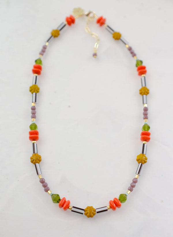 nixie flower beaded necklace