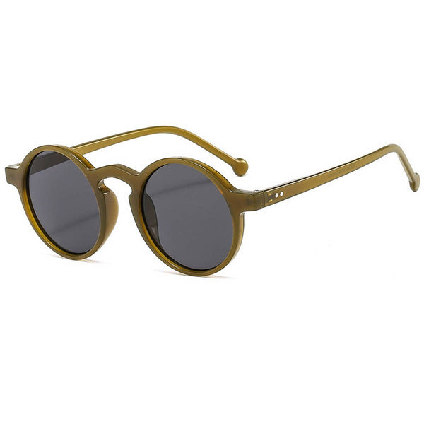 round frame sunglasses | green