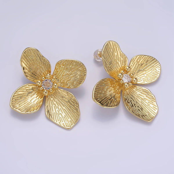 textured flower earrings | 14k gold filled
