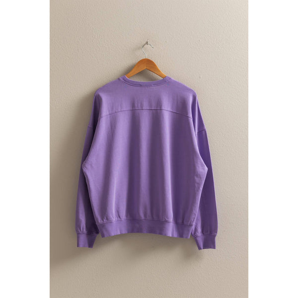 warm long sleeve french terry sweatshirt | wisteria