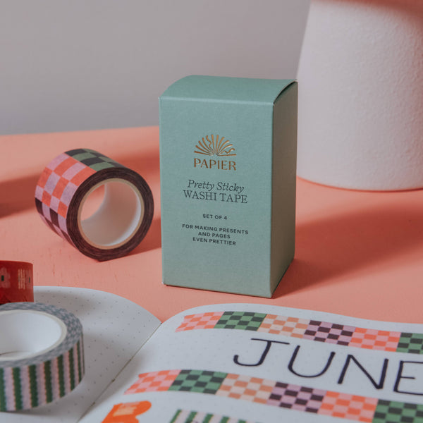 washi tape set | checkerboard + floral