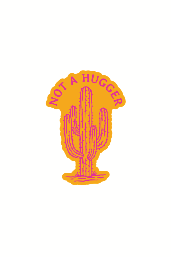not a hugger gold | sticker