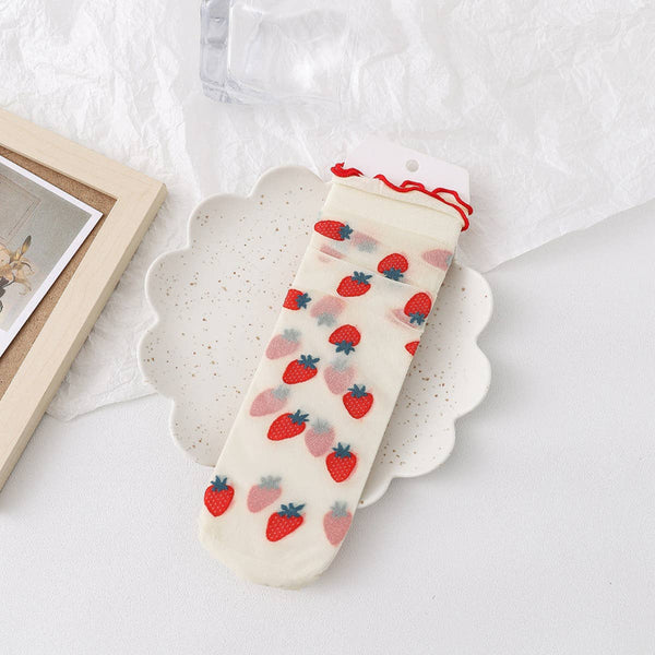 thin fruit socks | strawberry