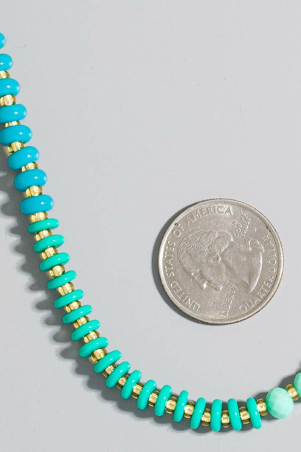stone + glass beaded necklace