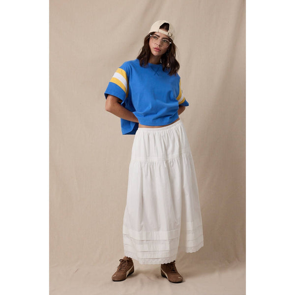 color-block varsity tee | pacific  + lemon