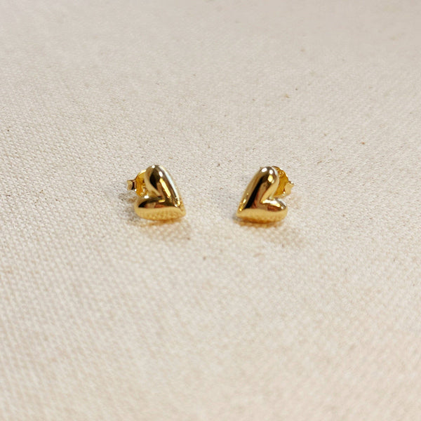 dainty uneven hearts | 18k gold filled studs