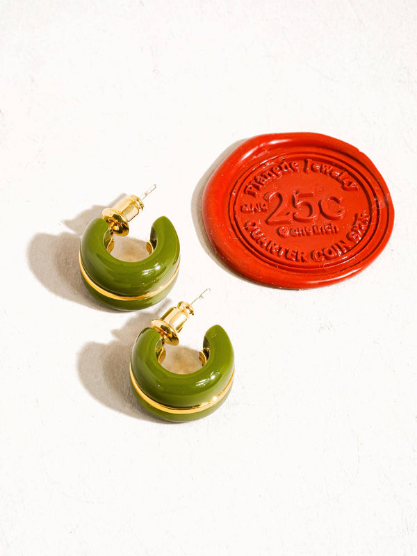 arlo hoop earring | green