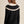bow embroidered cable knit sweater | black