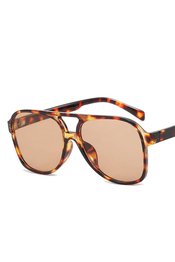double bridge aviator sunglasses | leopard