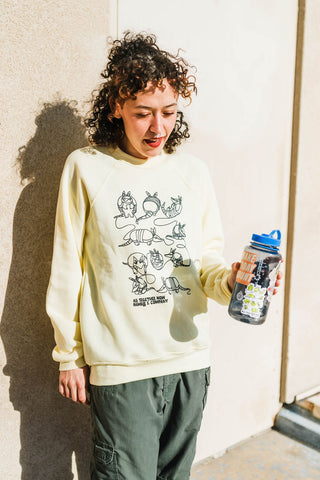 all together now armadillo | raglan fleece sweatshirt french vanilla