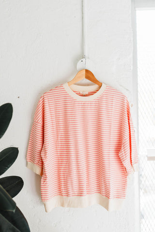 penny loose fit top | pink stripe