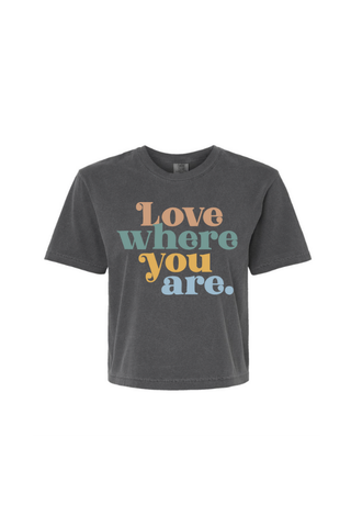 love where you are | pepper boxy cropped tee | PREORDER