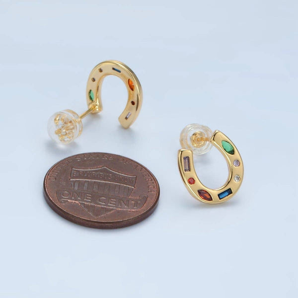 horseshoe stud 16k | gold filled