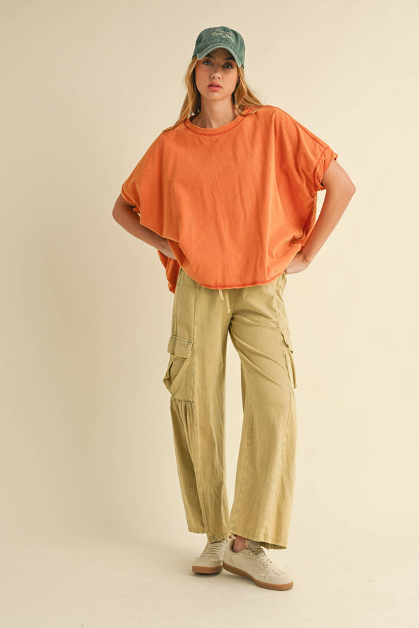 beige cargo pants | cool matcha