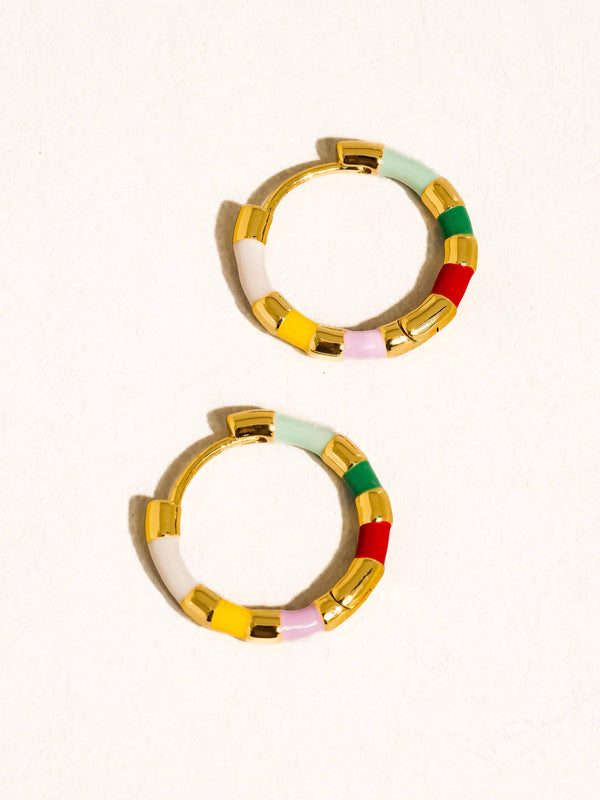 color hoop earring | 18k gold