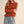 scallop puff sleeve sweater | brown fuschia