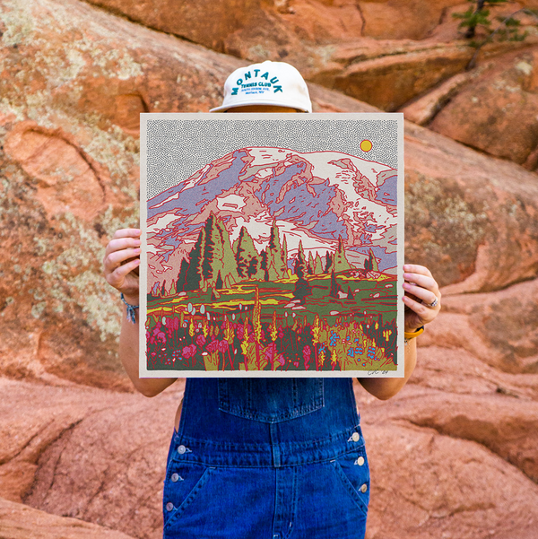 mount rainer art print | 12 x 12