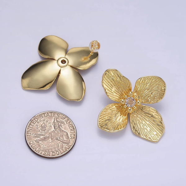 textured flower earrings | 14k gold filled