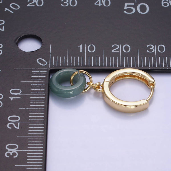 green jade donut huggie | 14k gold filled