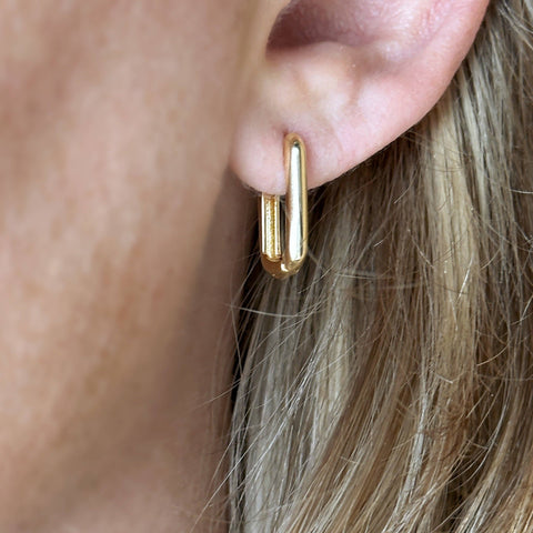 oblong hoop | 18K gold filled earrings