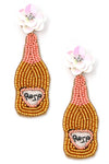 beaded champagne bottle | earrings