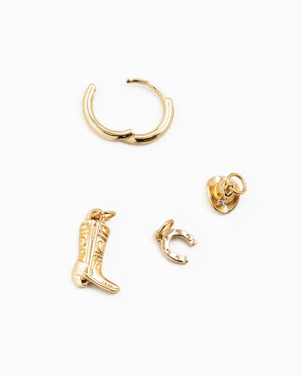 mini western boot charm | hoop earring