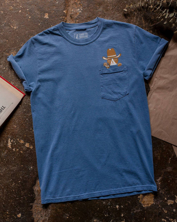 cowboy cat western | pocket tee