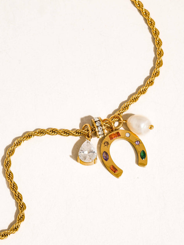 western charm necklace | 18k gold