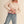 scallop puff sleeve sweater | almond red