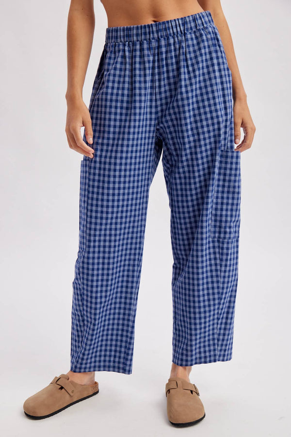 plaid patch pants | blue + navy