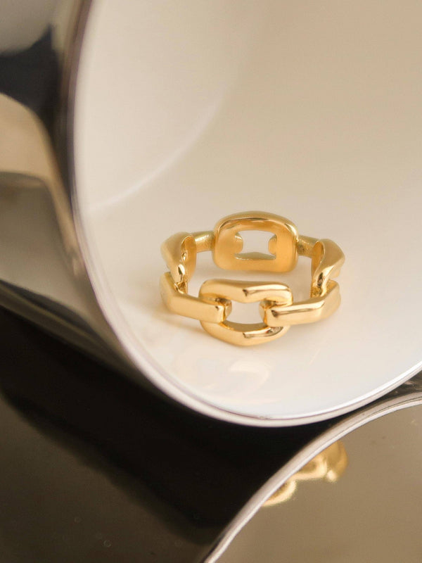gold stack braided ring  | 18k gold ring