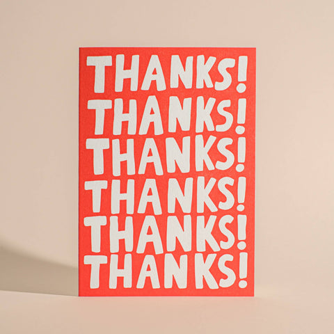 letterpress greeting card | thanks! thanks! thanks!