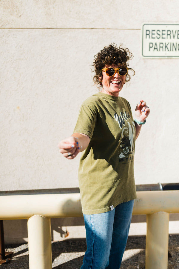 wild ain't for tamin' | faded olive relaxed tee