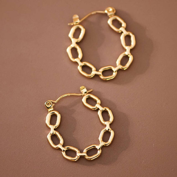 link latch earring | 18k gold