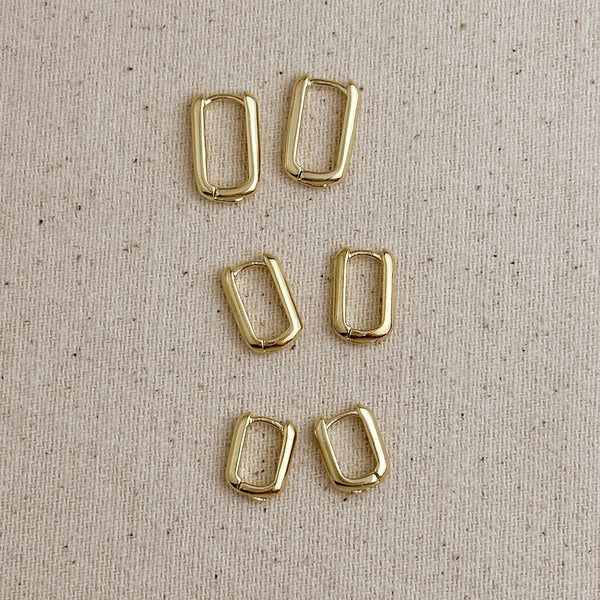 oblong hoop | 18K gold filled earrings