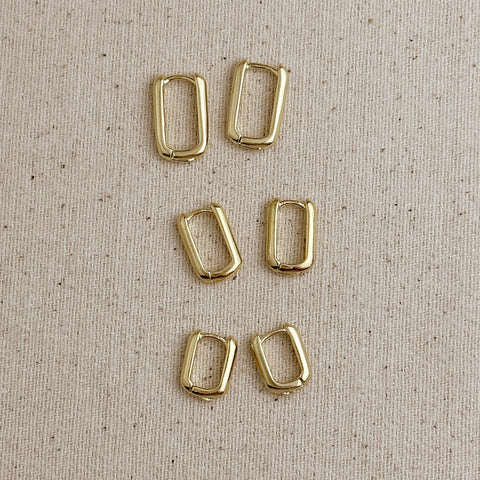 oblong hoop | 18K gold filled earrings