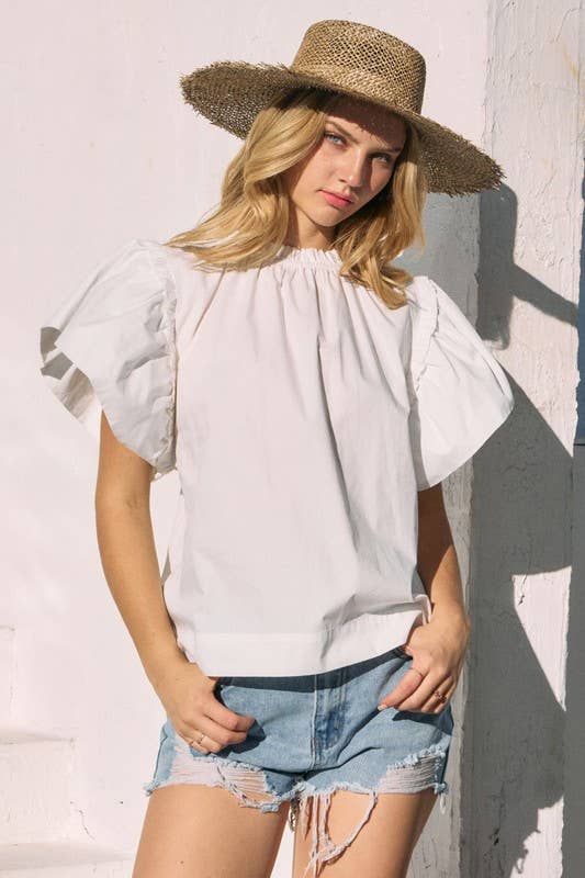 poplin blouse | white