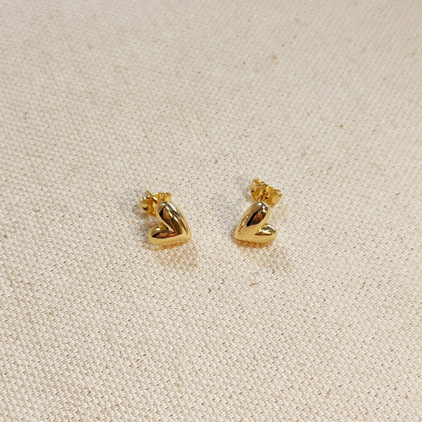 dainty uneven hearts | 18k gold filled studs