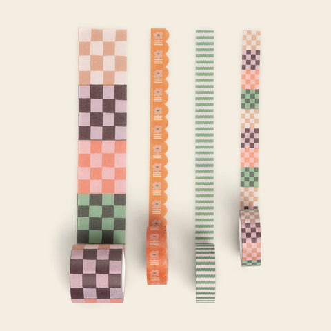 washi tape set | checkerboard + floral