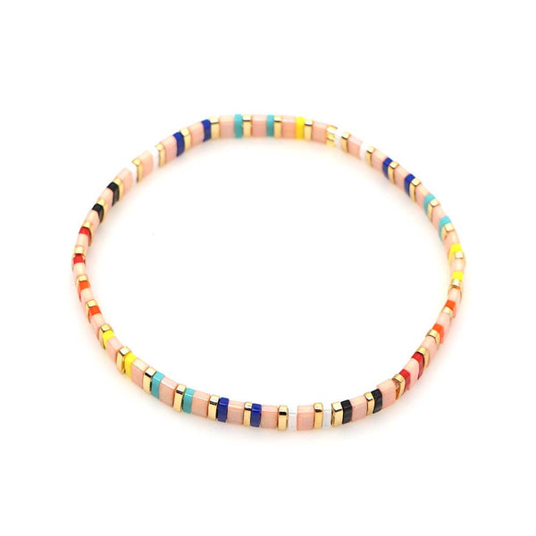 colorful stack bracelet | pink multi