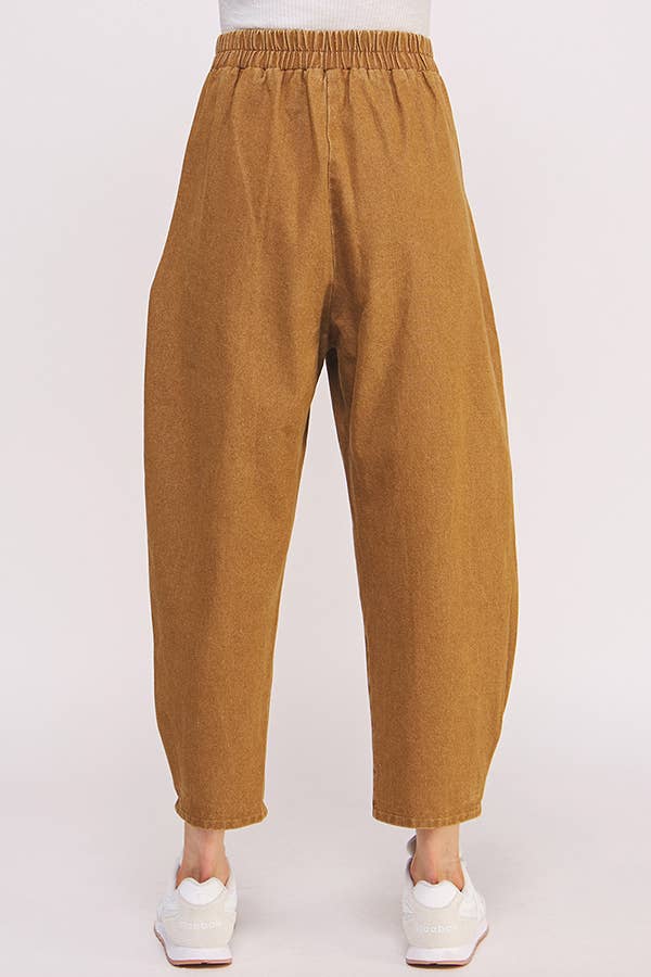 high waisted pleated baggy trousers | mocha