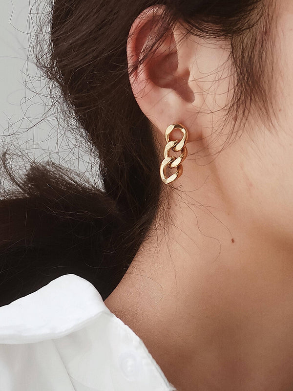 chain link earring | 18k gold